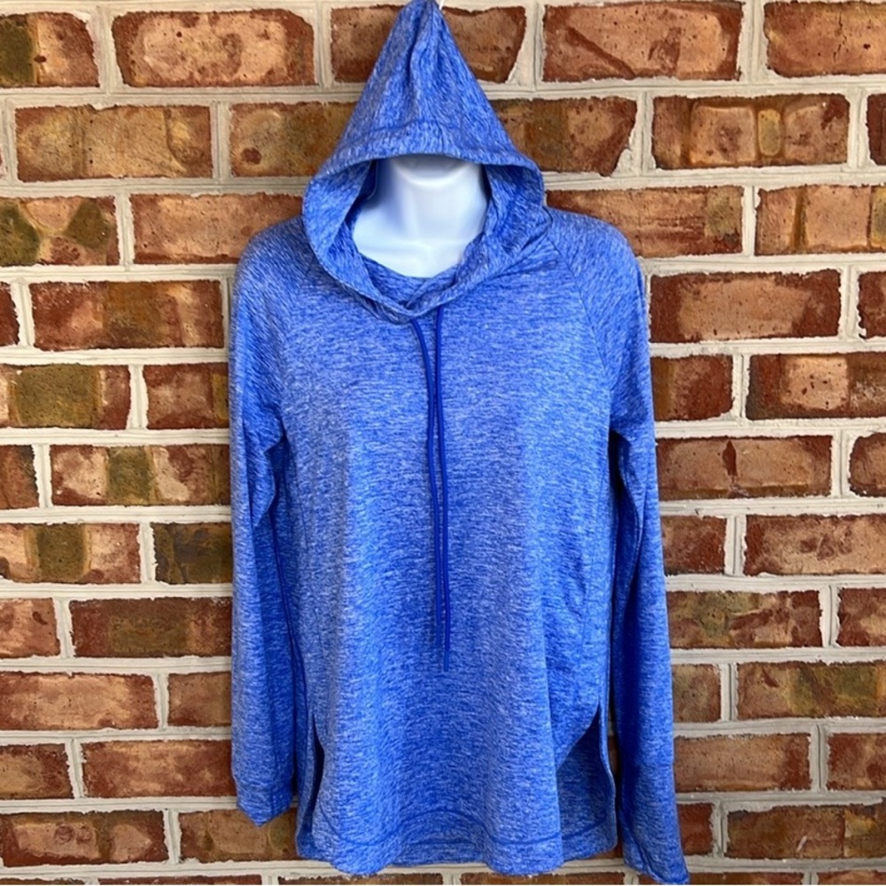Athleta Blue Heather light weight uptempo Hoodie Sweatshirt. Small